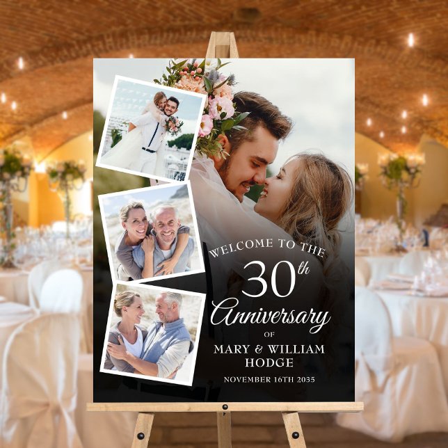 30th Anniversary Photo Collage Welcome Sign (30th Anniversary Photo Collage Welcome Sign)