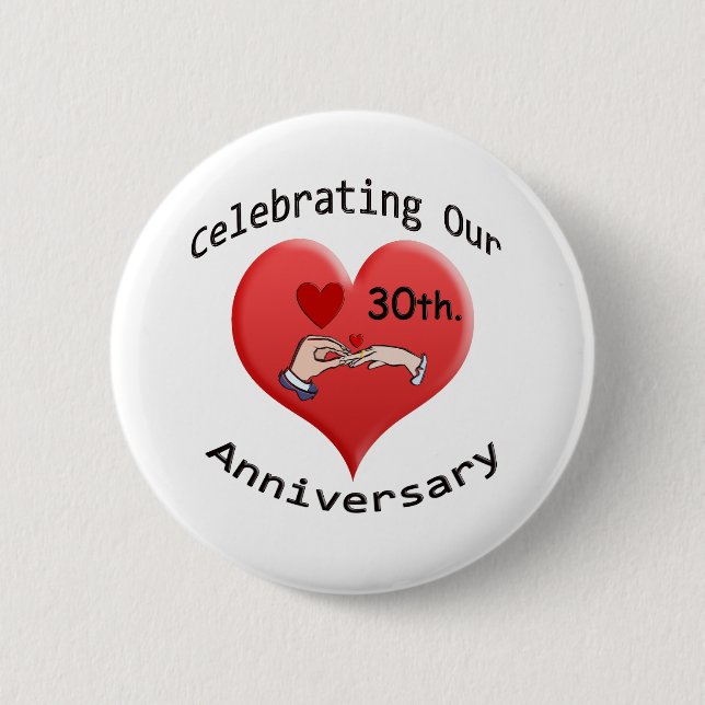 30th. Anniversary Pinback Button (Front)