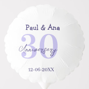 30th anniversary purple bold letter name simple re balloon