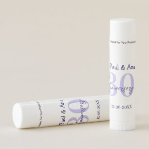 30th anniversary purple bold letter name simple re lip balm