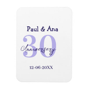 30th anniversary purple bold letter name simple re magnet