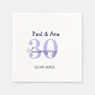 30th anniversary purple bold letter name simple re napkins