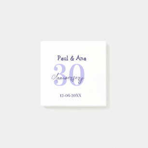 30th anniversary purple bold letter name simple re post-it notes