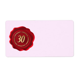 30th anniversary red wax seal label