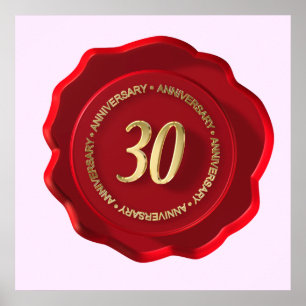 30th anniversary red wax seal poster