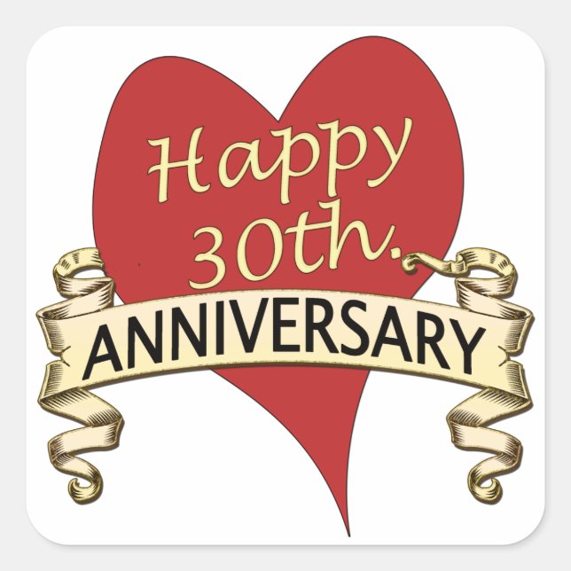 30th. Anniversary Square Sticker (Front)
