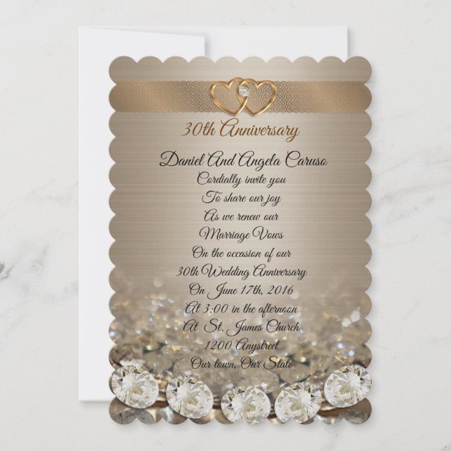 30th Anniversary vow renewal Invitation (Front)