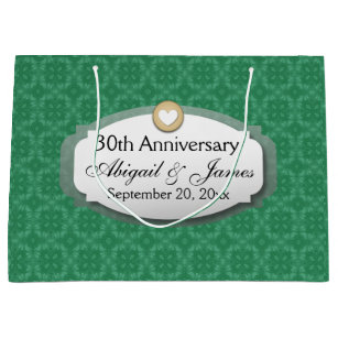30 Year Wedding Anniversary Gift Bags Zazzle 30th Anniversary Wedding Green Z08 Large Gift Bag