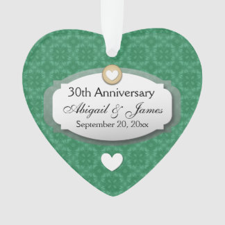 30th Wedding Anniversary Ornaments Keepsake Zazzle 30th Anniversary Wedding Green Z08 Ornament
