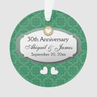 30th Wedding Anniversary Ornaments Keepsake Zazzle 30th Anniversary Wedding Green Z08 Ornament
