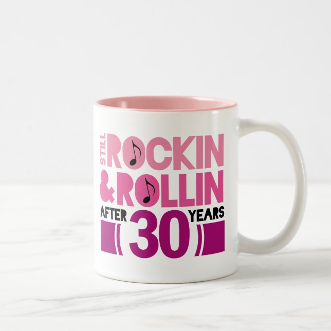 30th Anniversary Wedding Gift Two-Tone Coffee Mug (Right)