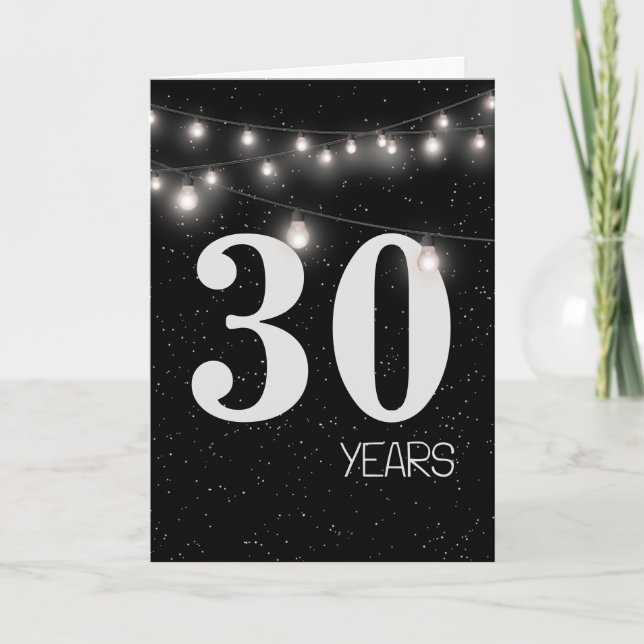 30th Anniversary with Lights and Stars Card (Front)