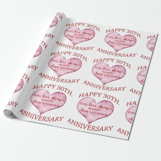 30th. Anniversary Wrapping Paper