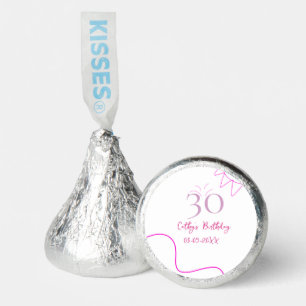 30TH BIIRTHDAY PINK PURPLE PASTEL HANDDRAWN RETRO  HERSHEY®'S KISSES®