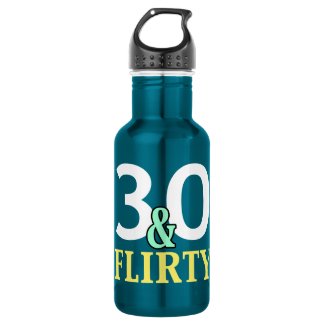 30th Birthday 30 and Flirty 18oz Water Bottle