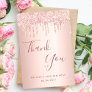 30th birthday 30 rose gold drips glamorous thank you card