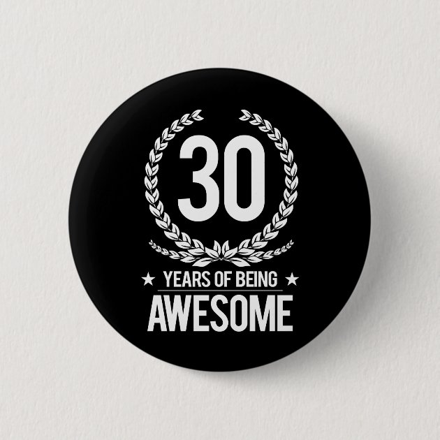Birthday Badge Age 30 30th Birthday Badge pink blue or black