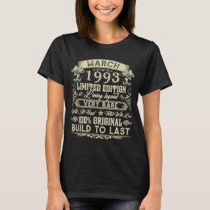 30th Birthday  30 Years Old Retro Vintage March 19 T-Shirt