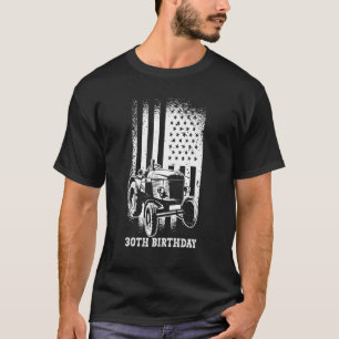 30th Birthday  30 Years Us Flag Tractor Driver 1 T-Shirt