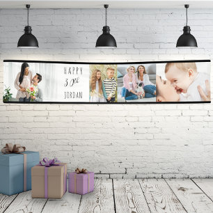 30th Birthday 4 Photo Strip Personalized Banner