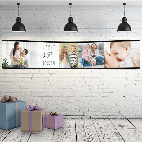 30th Birthday 4 Photo Strip Personalized Banner