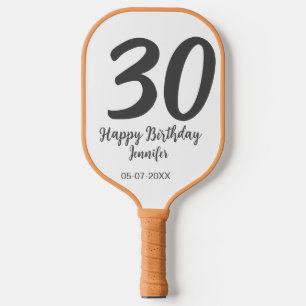 30th birthday add name date year black template carbon fiber pickleball paddle