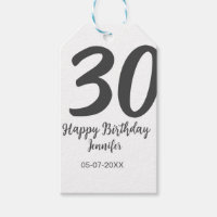 30th birthday add name date year black template