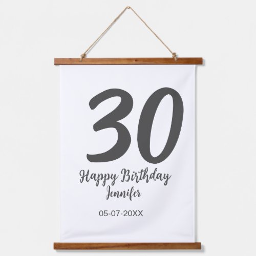 30th birthday add name date year black template 
