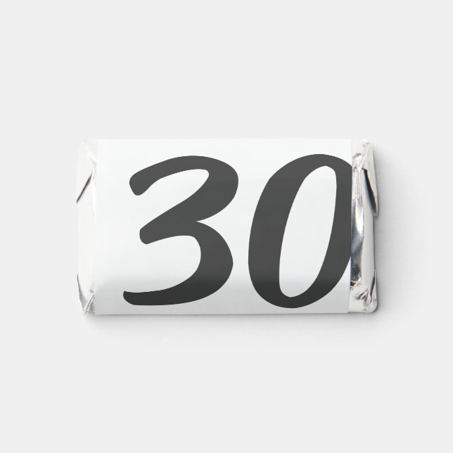 30th birthday add name date year black template  hershey's miniatures (Front)