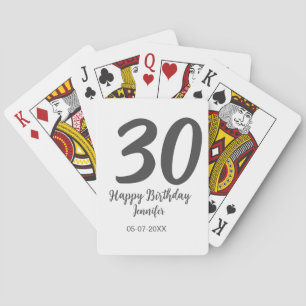 30th birthday add name date year black template  poker cards