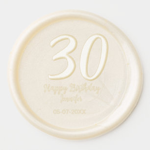 30th birthday add name date year black template wax seal sticker