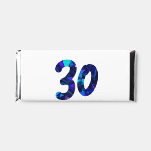 30th birthday add name date year blue sparkle hershey bar favors