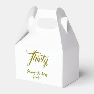 30th birthday add name date year gold template thi favor boxes