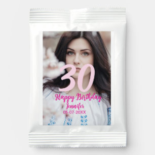 30th birthday add name date year white photo hot chocolate drink mix