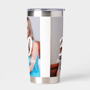 30th birthday add name date year white photo insulated tumbler