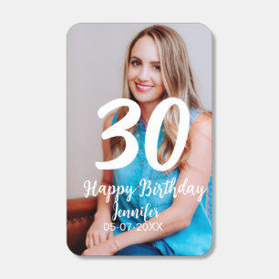 30th birthday add name date year white photo matchboxes