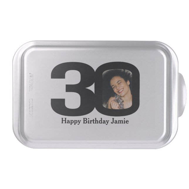 30th birthday add your own photo snap on tin cake pan (Front)