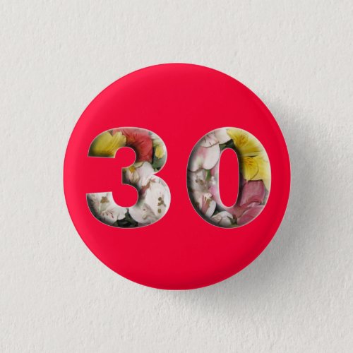 30th Birthday Anniversary 30 Years Milestone Pin