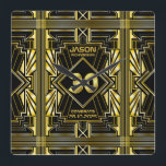 30th Birthday Art Deco Gold Black Great Gatsby Square Wall Clock<br><div class="desc">Celebrate your milestone birthday in style with this unique Art Deco-style, Great Gatsby-inspired design featuring geometric shapes in bright gold over classic black background. An elegant, classy, gender neutral look perfect for commemorating that special birthday with the jazz-infused taste of the Roaring Twenties. This birthday suite is increments of ten...</div>