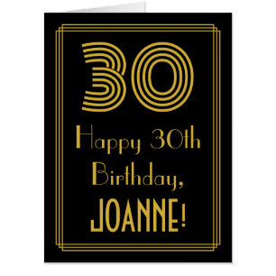30th Birthday: Art Deco Inspired Look “30” + Name Card