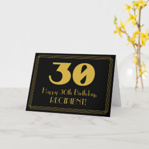 30th Birthday: Art Deco Inspired Look "30" & Name Card