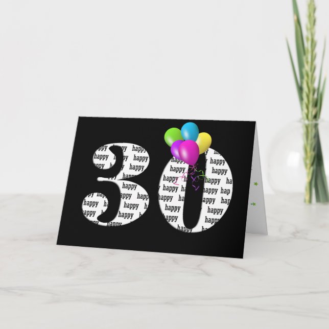 30th birthday balloon bouquet card (Front)