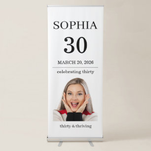 30th Birthday Banner With Photo Personalized Birth