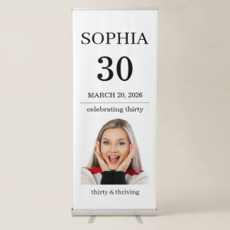 30th Birthday Banner With Photo Personalized Birth