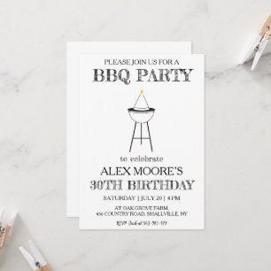 30th birthday bbq invitations