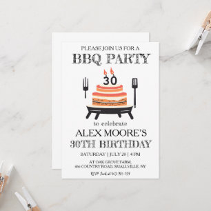 30th birthday bbq invitations