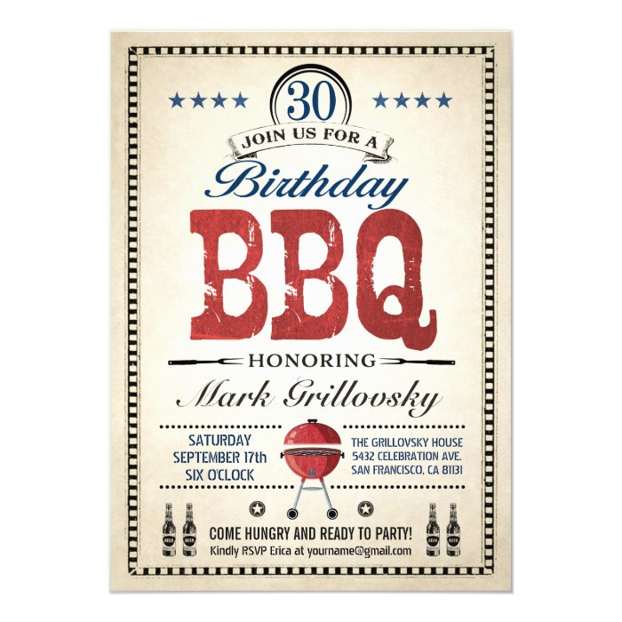 30Th Birthday Bbq Invitations 5