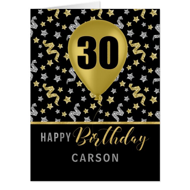 30th Birthday BIG Speech Bubbles for Group Wishes Card (Front)