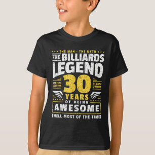 30th Birthday Billiards Player 30 Years Old Billia T-Shirt