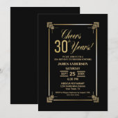 30th Birthday Black and Gold Party Invitation | Zazzle